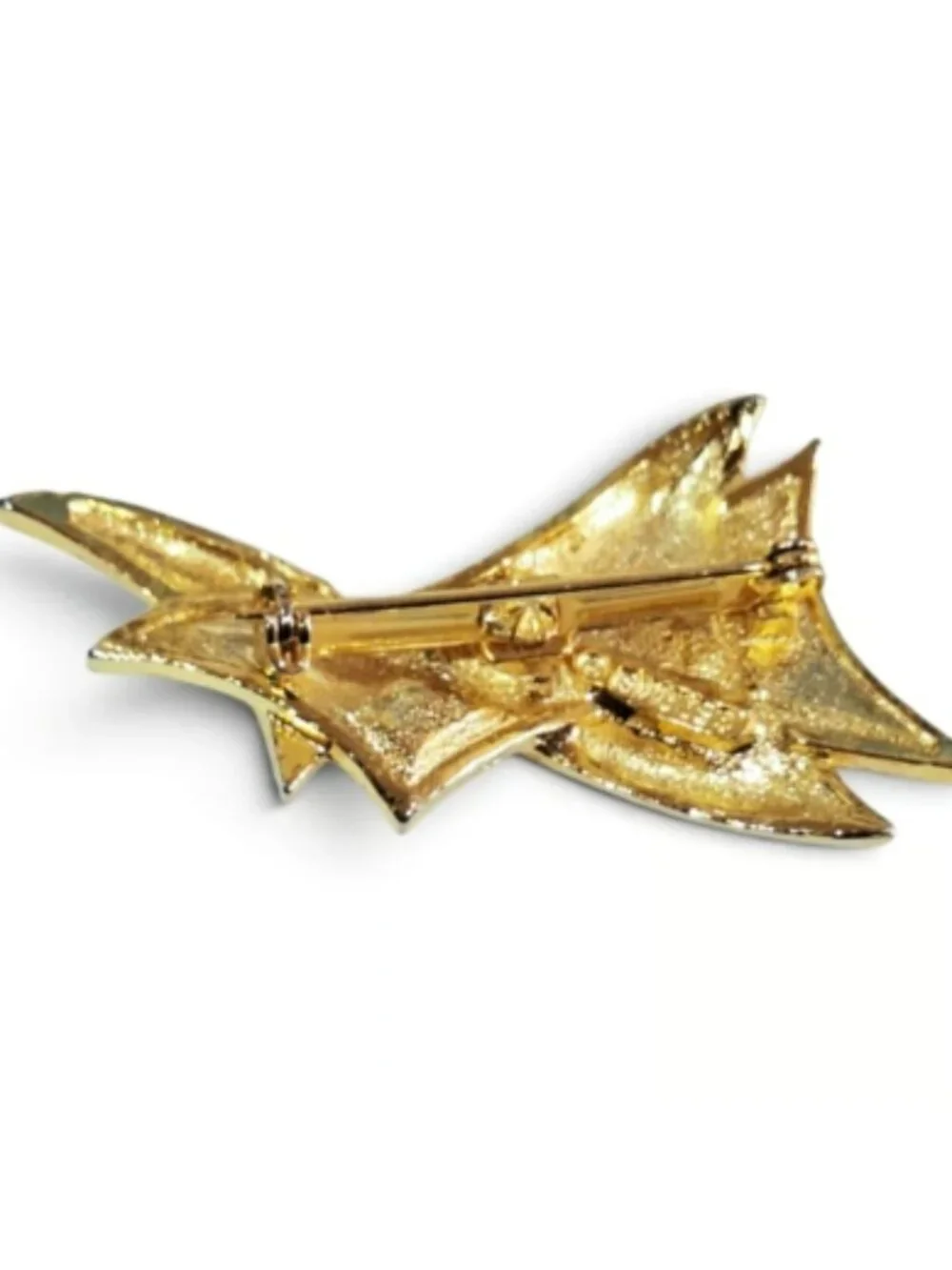 Vintage Gold Tone Abstract Sculptural Brooch Pin